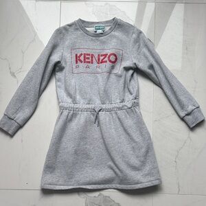 KENZO Kids Gray Logo Sweatshirt Dress Girls 10